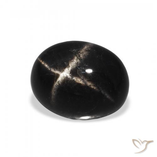 9,17 ctw natürlicher Schwarz Sterndiopsid, Oval, Lichtundurchlässig
