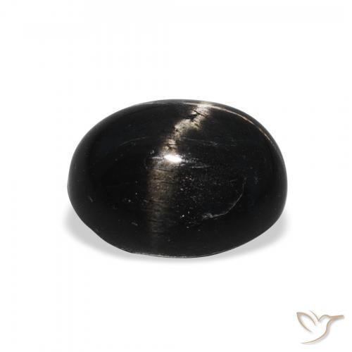 9,17 ctw natürlicher Schwarz Sterndiopsid, Oval, Lichtundurchlässig