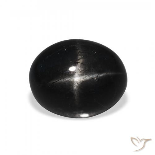 4.42ct Natürlicher Schwarz Sterndiopsid, Oval, Lichtundurchlässig