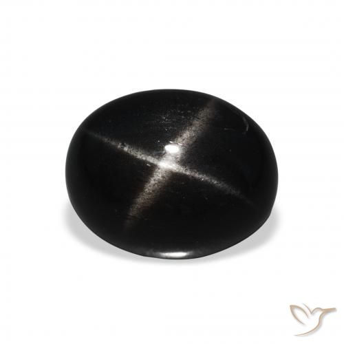 5.32ct Natürlicher Schwarz Sterndiopsid, Oval, Lichtundurchlässig