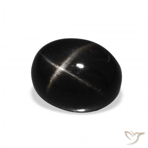 9,17 ctw natürlicher Schwarz Sterndiopsid, Oval, Lichtundurchlässig