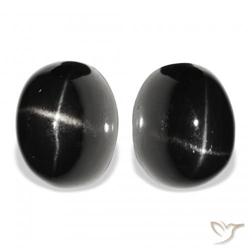 12.09ctw Schwarz Sterndiopsid, Oval, Lichtundurchlässig