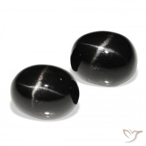 12.09 ct natürliche Schwarz Sterndiopsid-Edelsteine, Oval, Lichtundurchlässig
