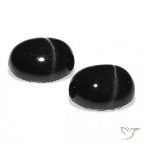 9.78 ct natürliche Schwarz Sterndiopsid-Edelsteine, Oval, Lichtundurchlässig