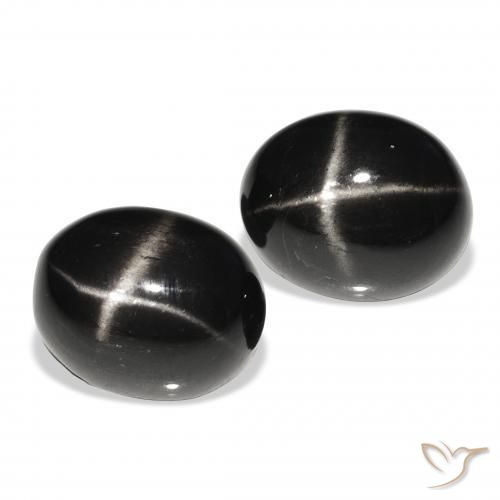 10.35 ct natürliche Schwarz Sterndiopsid-Edelsteine, Oval, Lichtundurchlässig