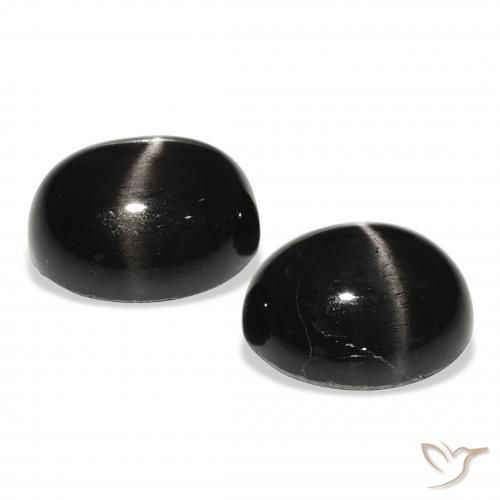 10.35 ct natürliche Schwarz Sterndiopsid-Edelsteine, Oval, Lichtundurchlässig