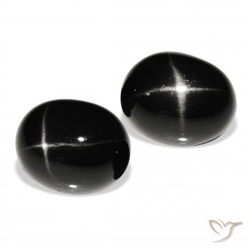 13.24 ct natürliche Schwarz Sterndiopsid-Edelsteine, Oval, Lichtundurchlässig