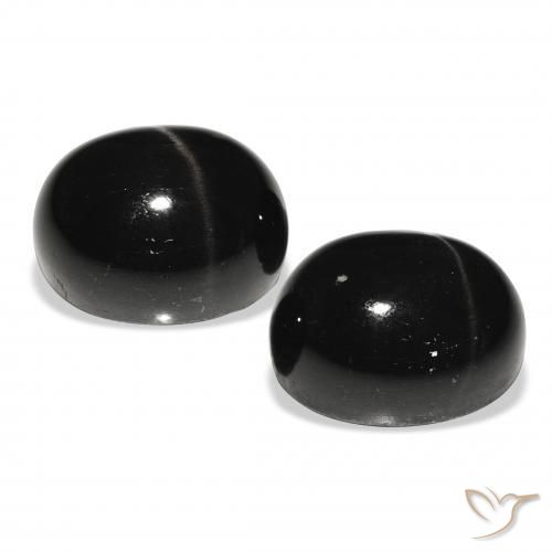 13.24 ct natürliche Schwarz Sterndiopsid-Edelsteine, Oval, Lichtundurchlässig