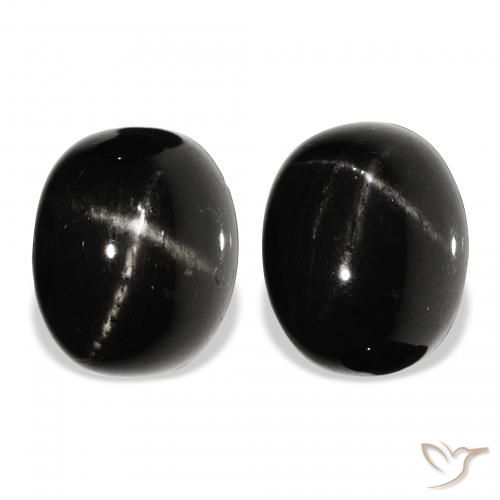 12.24ctw Schwarz Sterndiopsid, Oval, Lichtundurchlässig