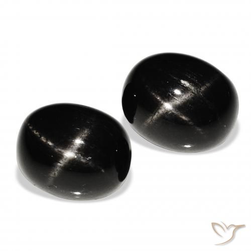 12.24 ct natürliche Schwarz Sterndiopsid-Edelsteine, Oval, Lichtundurchlässig