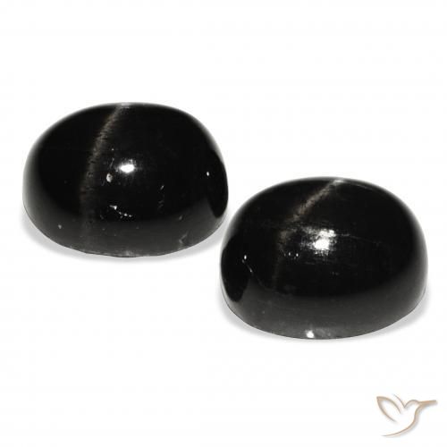 12.24 ct natürliche Schwarz Sterndiopsid-Edelsteine, Oval, Lichtundurchlässig