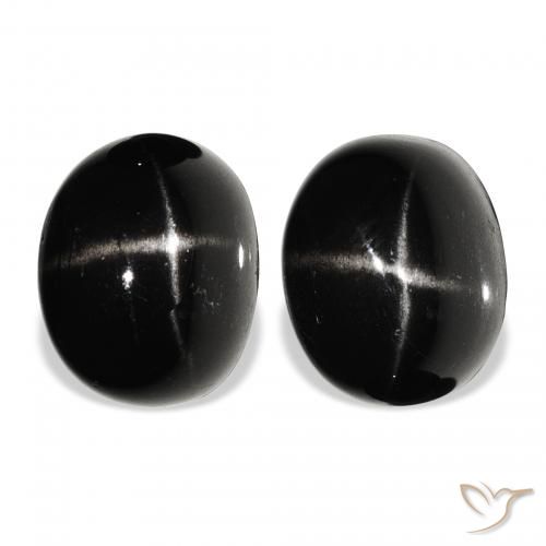 12.53ctw Natürlicher Schwarz Sterndiopsid, Oval, Lichtundurchlässig