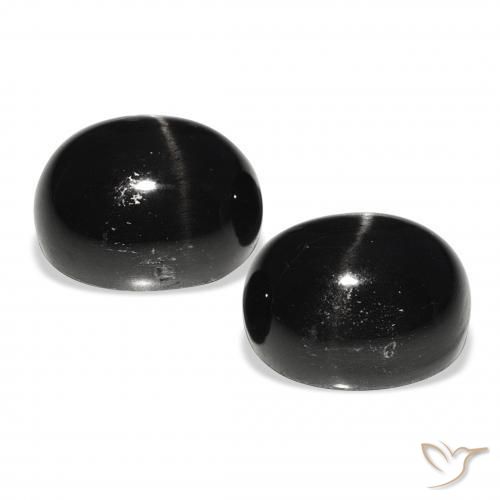 12.53 ct natürliche Schwarz Sterndiopsid-Edelsteine, Oval, Lichtundurchlässig
