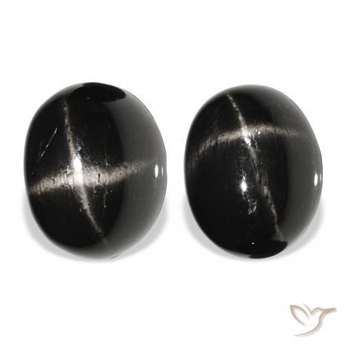 8.47ctw Natürlicher Schwarz Sterndiopsid, Oval, Lichtundurchlässig