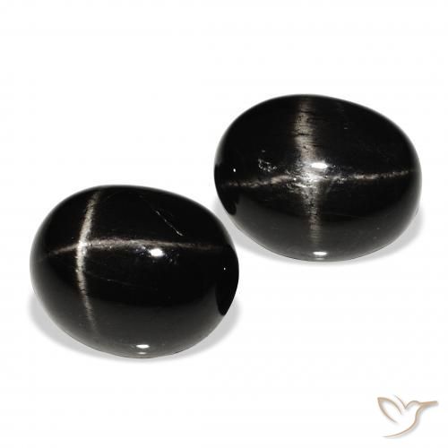 8.47 ct natürliche Schwarz Sterndiopsid-Edelsteine, Oval, Lichtundurchlässig