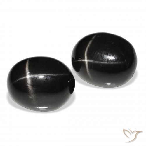 8.10 ct natürliche Schwarz Sterndiopsid-Edelsteine, Oval, Lichtundurchlässig