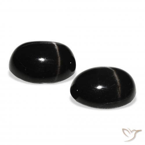 8.10 ct natürliche Schwarz Sterndiopsid-Edelsteine, Oval, Lichtundurchlässig
