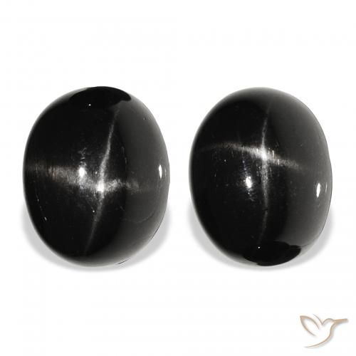 12.00ctw Natürlicher Schwarz Sterndiopsid, Oval, Lichtundurchlässig