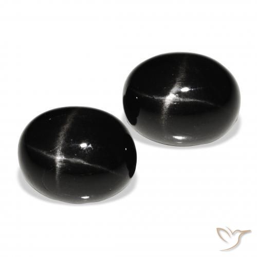 12.00 ct natürliche Schwarz Sterndiopsid-Edelsteine, Oval, Lichtundurchlässig