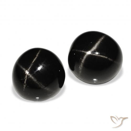 5.87 ct natürliche Schwarz Sterndiopsid-Edelsteine, Runden, Lichtundurchlässig