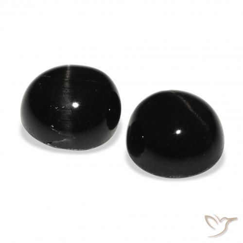 5.87 ct natürliche Schwarz Sterndiopsid-Edelsteine, Runden, Lichtundurchlässig