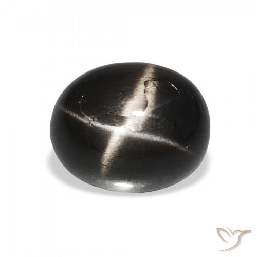 4.25ct Natürlicher Schwarz Sterndiopsid, Oval, Lichtundurchlässig