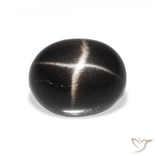 5.85ct Natürlicher Schwarz Sterndiopsid, Oval, Lichtundurchlässig