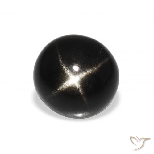 3.55ct Natürlicher Schwarz Sterndiopsid, Runden, Lichtundurchlässig