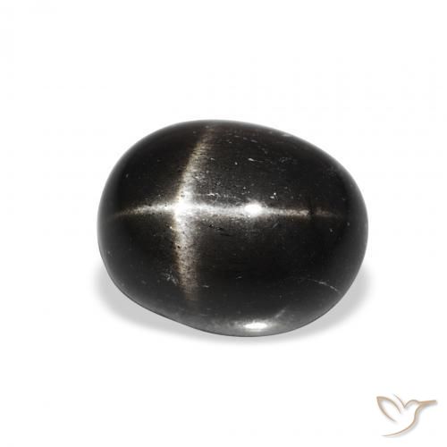 9,17 ctw natürlicher Schwarz Sterndiopsid, Oval, Lichtundurchlässig