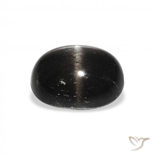 9,17 ctw natürlicher Schwarz Sterndiopsid, Oval, Lichtundurchlässig