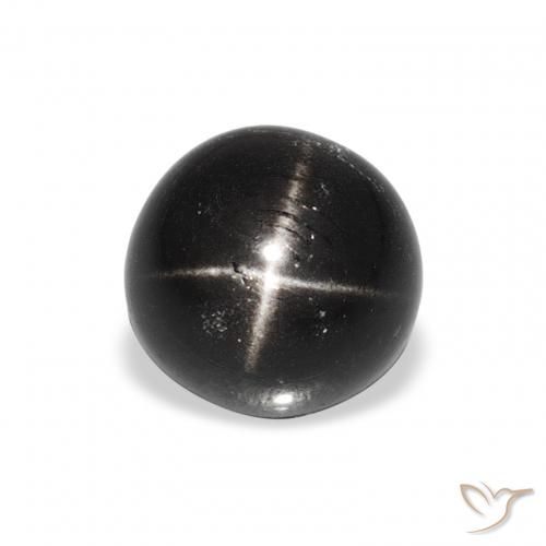 2.44ct Natürlicher Schwarz Sterndiopsid, Runden, Lichtundurchlässig