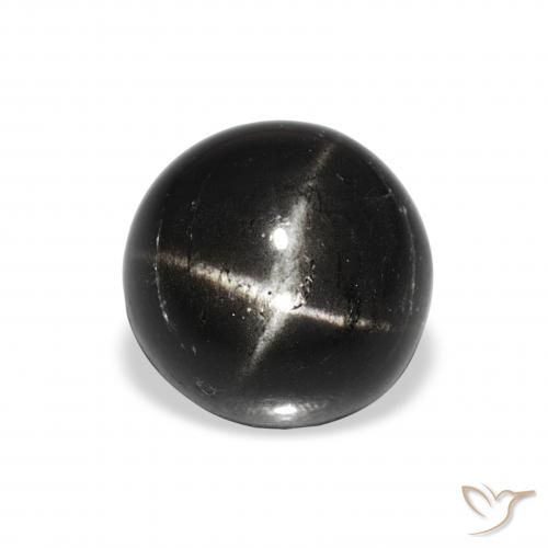 2.70ct Natürlicher Schwarz Sterndiopsid, Runden, Lichtundurchlässig