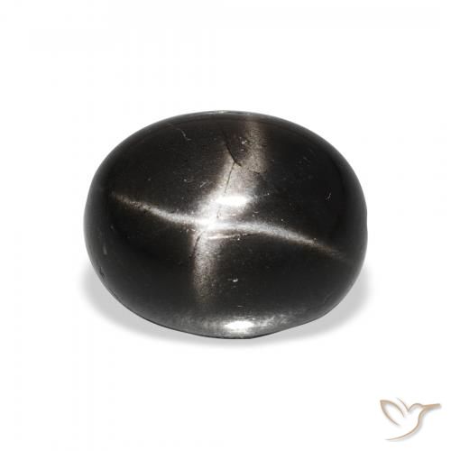 5.27ct Natürlicher Schwarz Sterndiopsid, Oval, Lichtundurchlässig