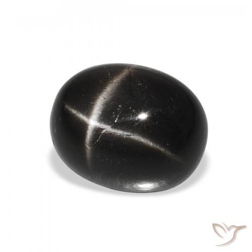 9,17 ctw natürlicher Schwarz Sterndiopsid, Oval, Lichtundurchlässig