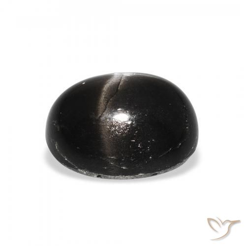 9,17 ctw natürlicher Schwarz Sterndiopsid, Oval, Lichtundurchlässig