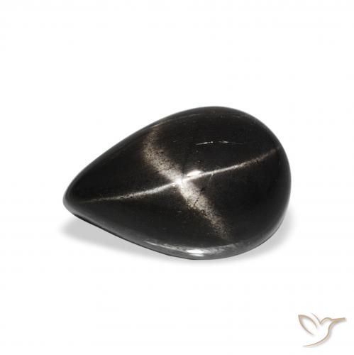 2.66ct Natürlicher Schwarz Sterndiopsid, Birnenform, Lichtundurchlässig