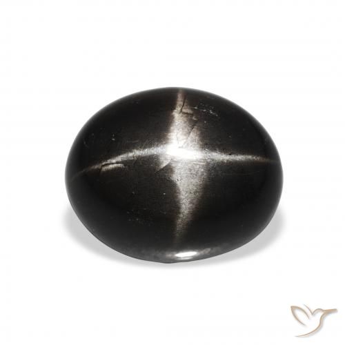 5.13ct Natürlicher Schwarz Sterndiopsid, Oval, Lichtundurchlässig