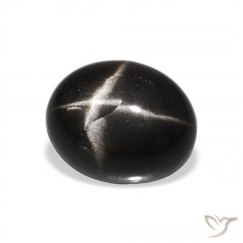 9,17 ctw natürlicher Schwarz Sterndiopsid, Oval, Lichtundurchlässig
