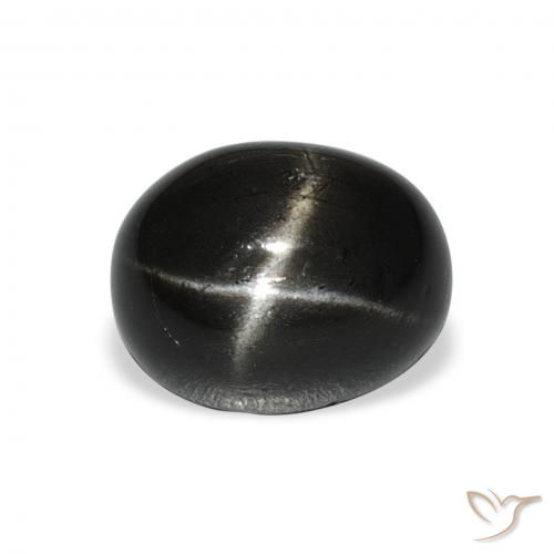 9,17 ctw natürlicher Schwarz Sterndiopsid, Oval, Lichtundurchlässig