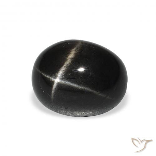 9,17 ctw natürlicher Schwarz Sterndiopsid, Oval, Lichtundurchlässig
