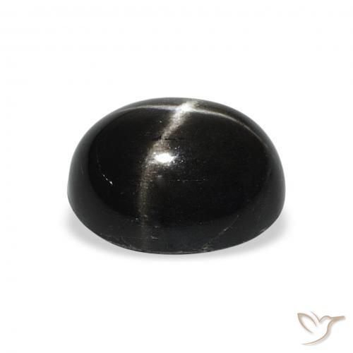 9,17 ctw natürlicher Schwarz Sterndiopsid, Oval, Lichtundurchlässig