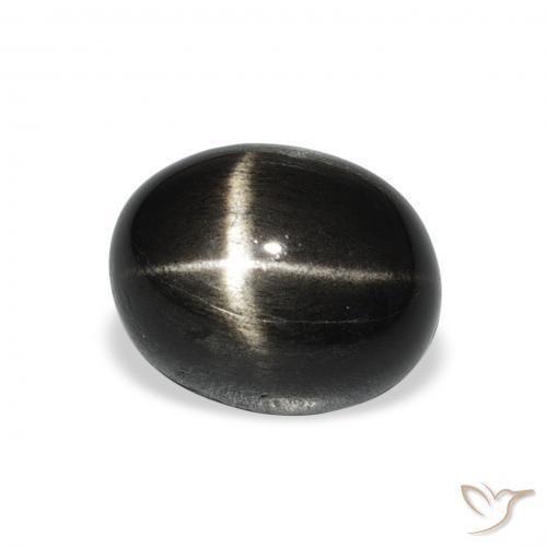 9,17 ctw natürlicher Schwarz Sterndiopsid, Oval, Lichtundurchlässig