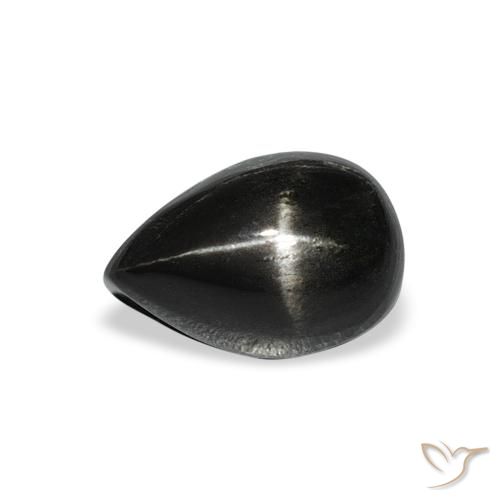 3.33ct Natürlicher Schwarz Sterndiopsid, Birnenform, Lichtundurchlässig