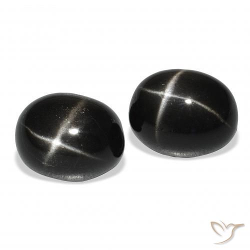 12.73 ct natürliche Schwarz Sterndiopsid-Edelsteine, Oval, Lichtundurchlässig
