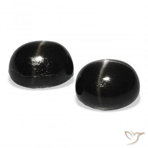 12.73 ct natürliche Schwarz Sterndiopsid-Edelsteine, Oval, Lichtundurchlässig