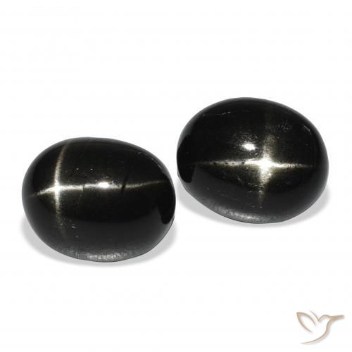 12.04 ct natürliche Schwarz Sterndiopsid-Edelsteine, Oval, Lichtundurchlässig