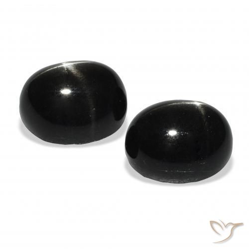 12.04 ct natürliche Schwarz Sterndiopsid-Edelsteine, Oval, Lichtundurchlässig
