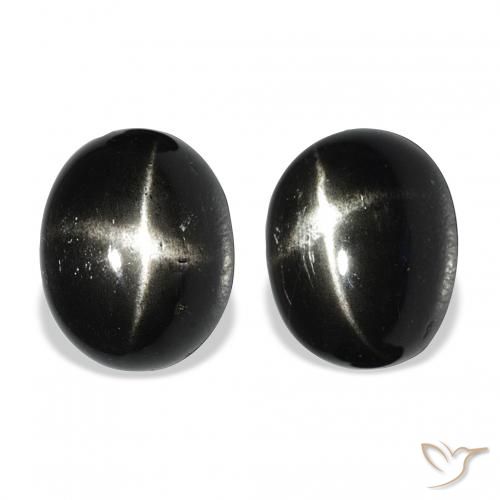 9.43 ct natürliche Schwarz Sterndiopsid-Edelsteine, Oval, Lichtundurchlässig