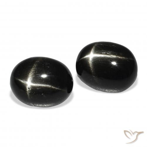 9.43 ct natürliche Schwarz Sterndiopsid-Edelsteine, Oval, Lichtundurchlässig