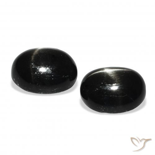 9.43 ct natürliche Schwarz Sterndiopsid-Edelsteine, Oval, Lichtundurchlässig